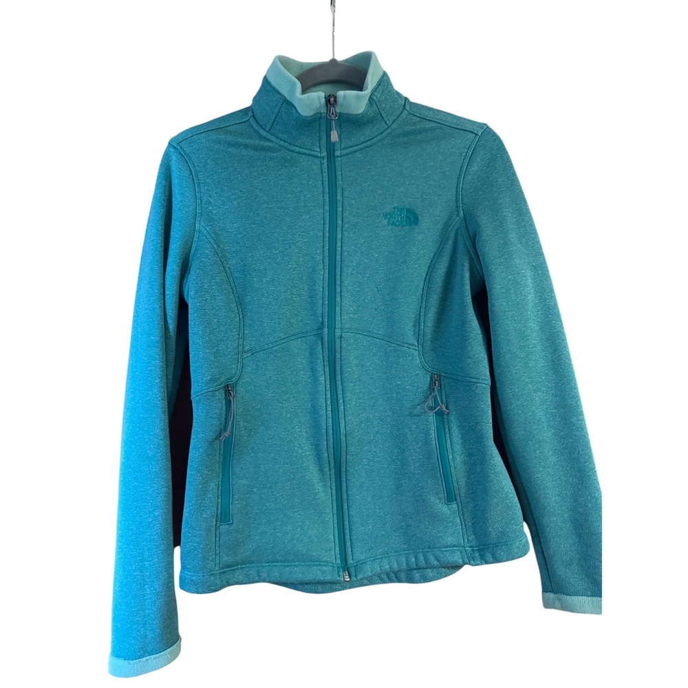 The North Face Agave Full Zip Fleece Jacket Teal Heather Womens Medium M
